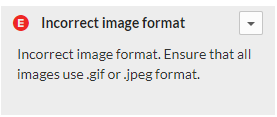Incorrect image format