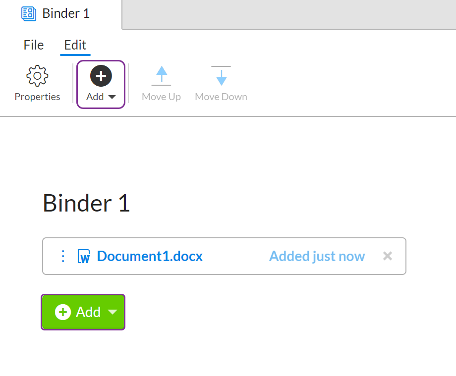 Create and use binders Support Center