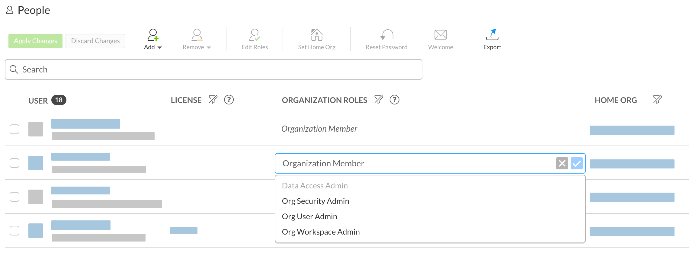 Update an organization role – Support Center