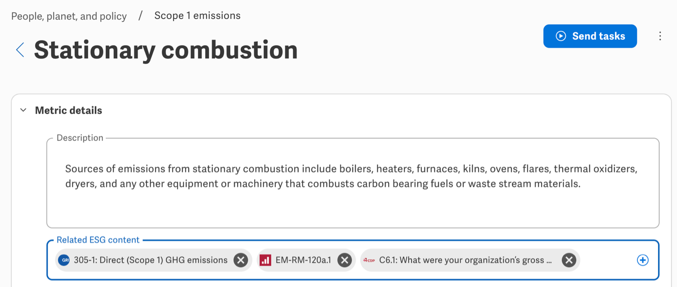 Align ESG Program metrics with ESG Explorer content Support Center