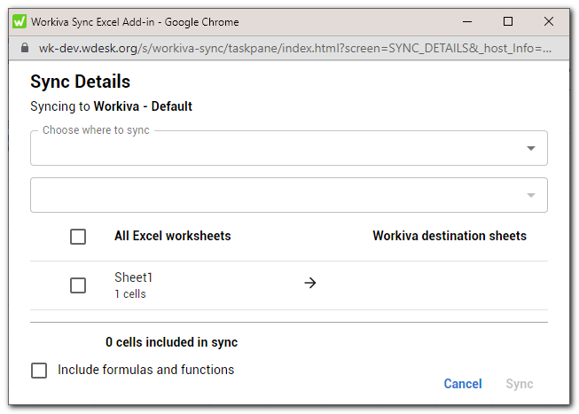 Workiva Sync for Spreadsheets – Support Center