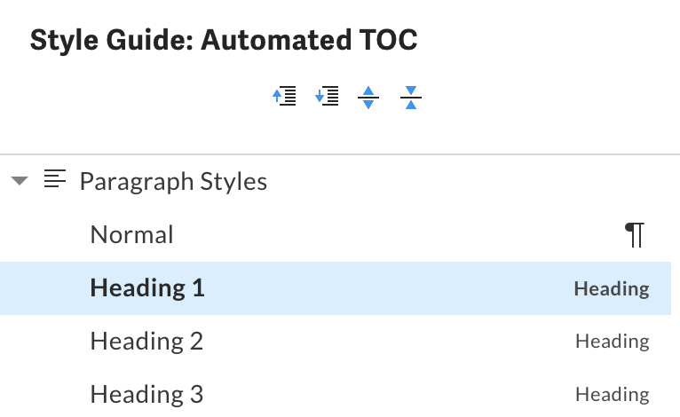 Create a table of contents – Support Center