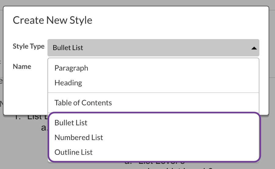 Create new list style