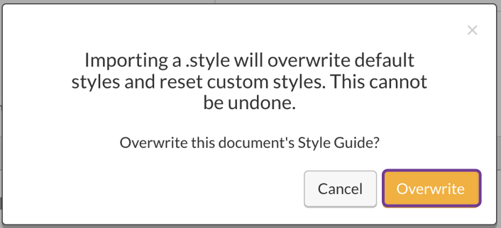 Overwrite style guide