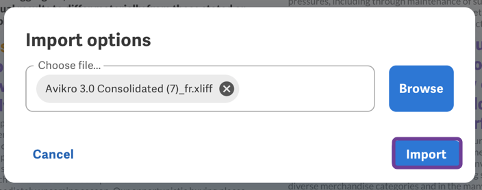 Import a file from computer