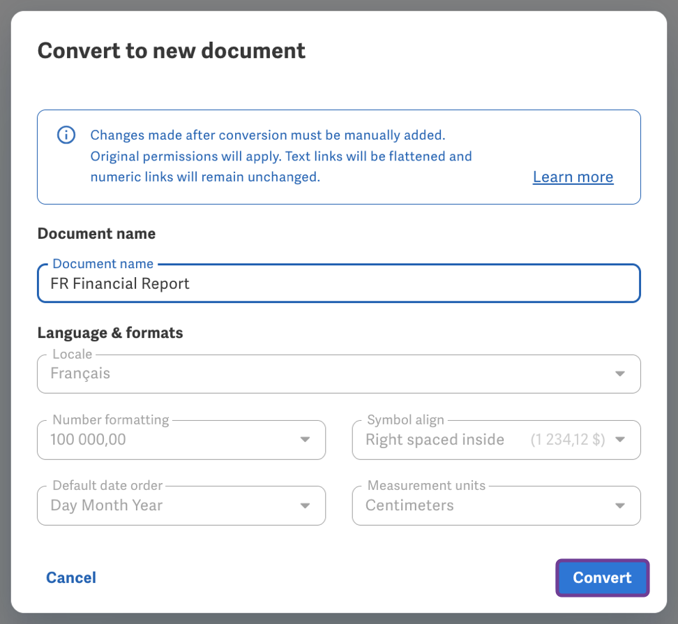 Convert document