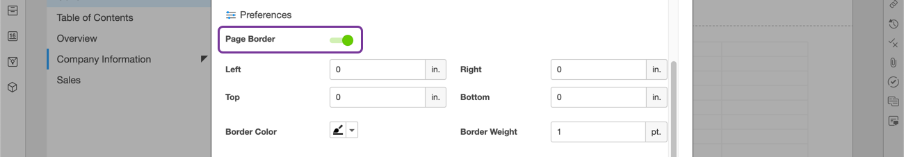 Enable page borders