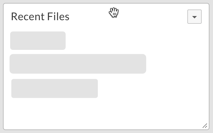 Quando il cursore diventa una mano aperta, clicca e tieni premuto mentre sposti il widget