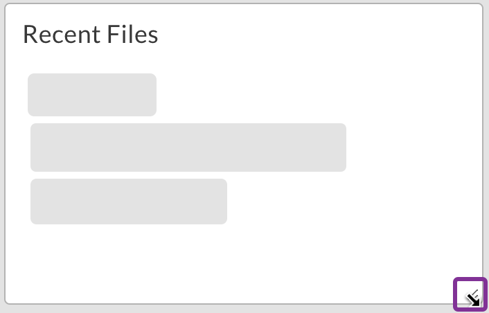Place your cursor near the bottom corner edge of the widget to adjust the size