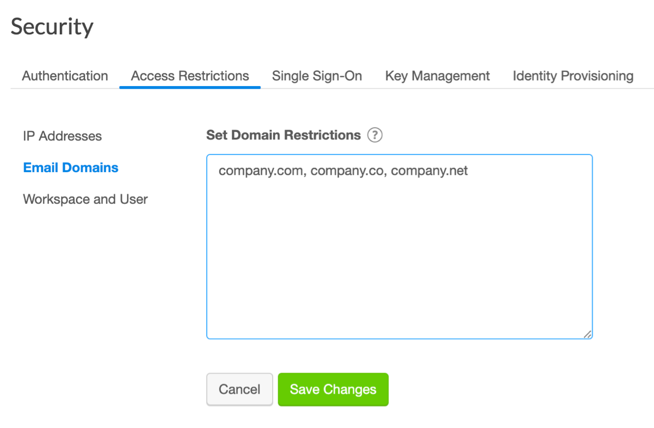 Email Domain Restriction