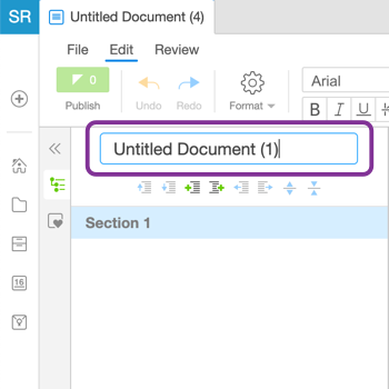 Selecting a document type