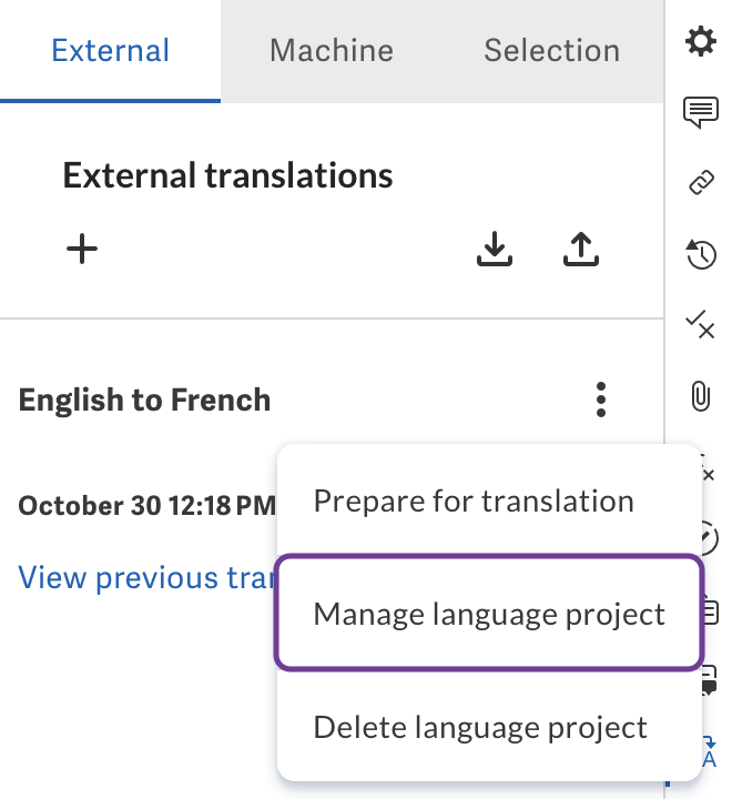 Edit a language project