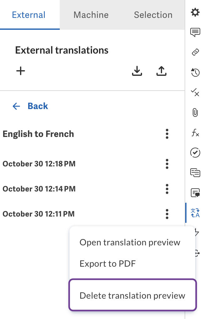 Delete a translation project