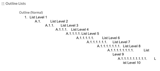 Legal style numbering in style guide