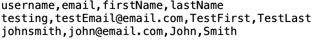 Sample valid CSV file