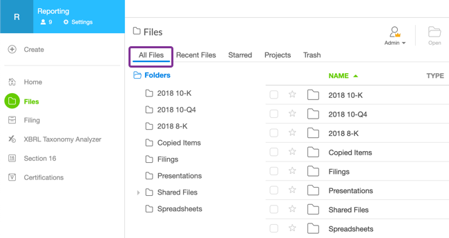 Click All Files