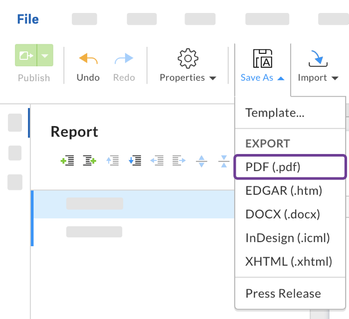 Export as PDF