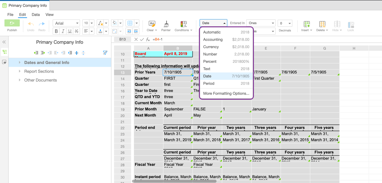 Applying Value Formatting