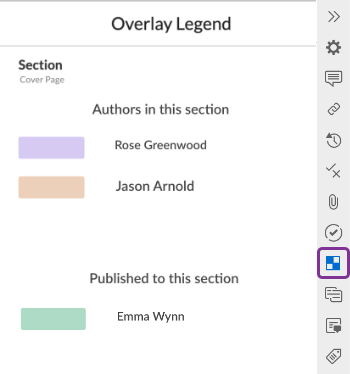 authors are divided into two categories for edits within the doc and ones from other sources