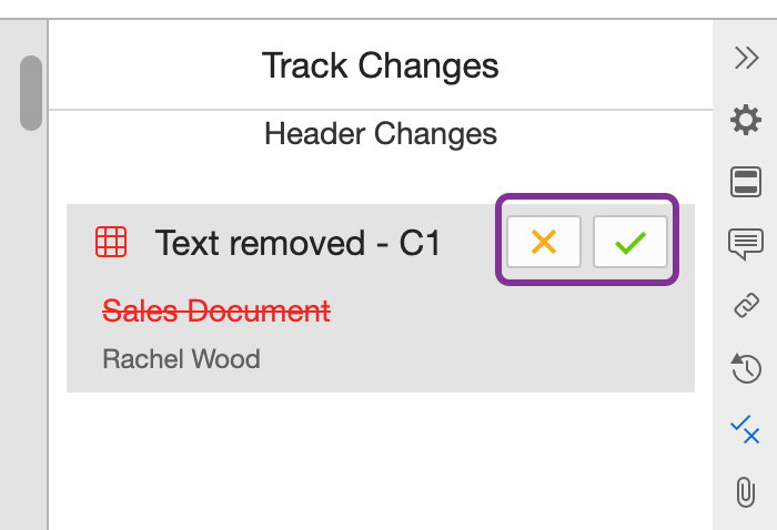 accept track changes