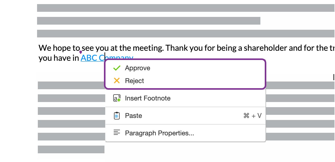 Approve change from dropdown