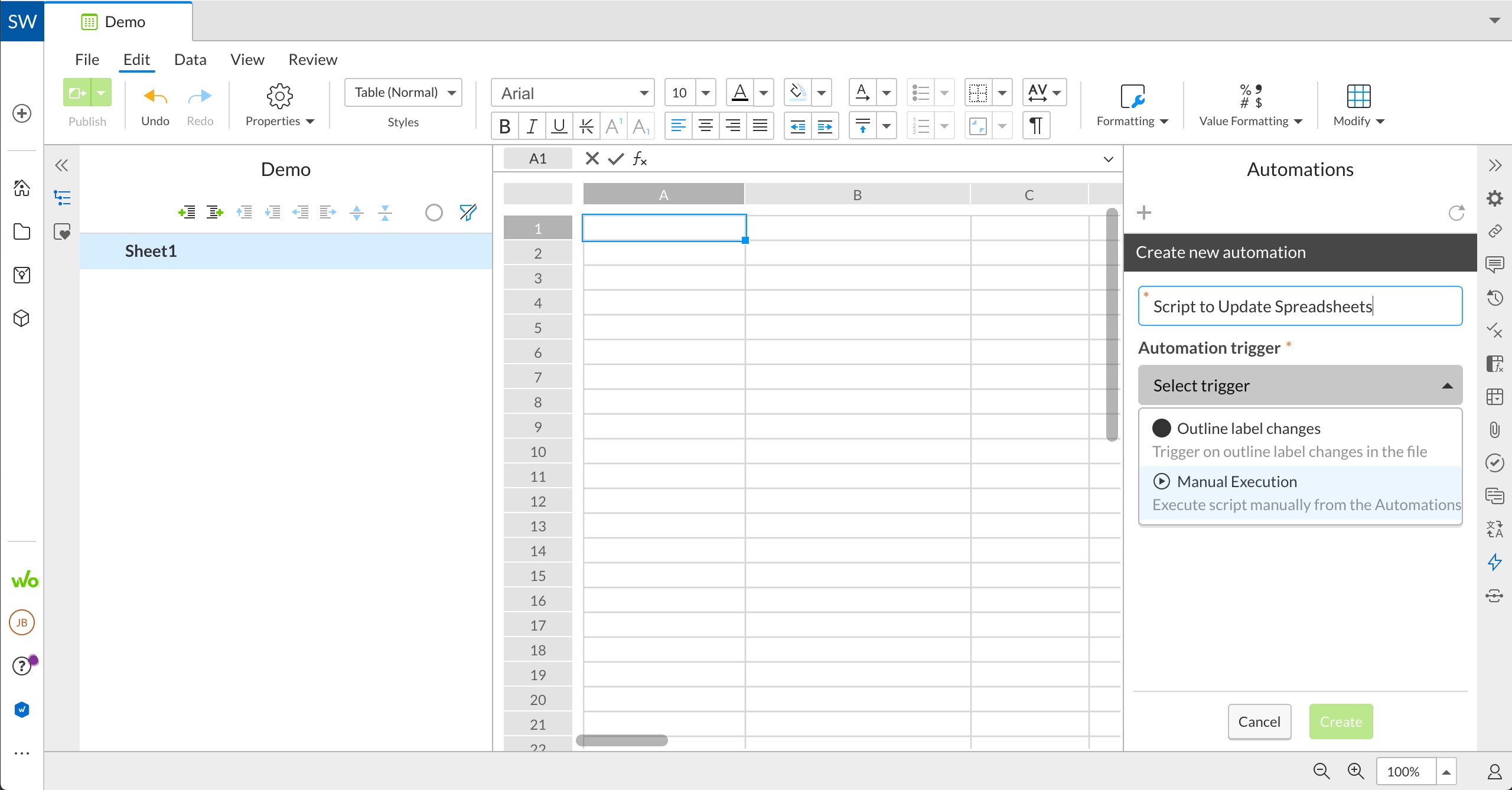 3. Select Manual Execution
