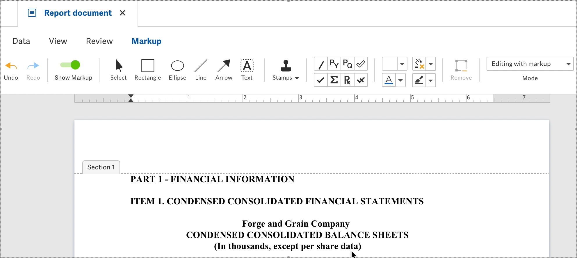 Add text markup