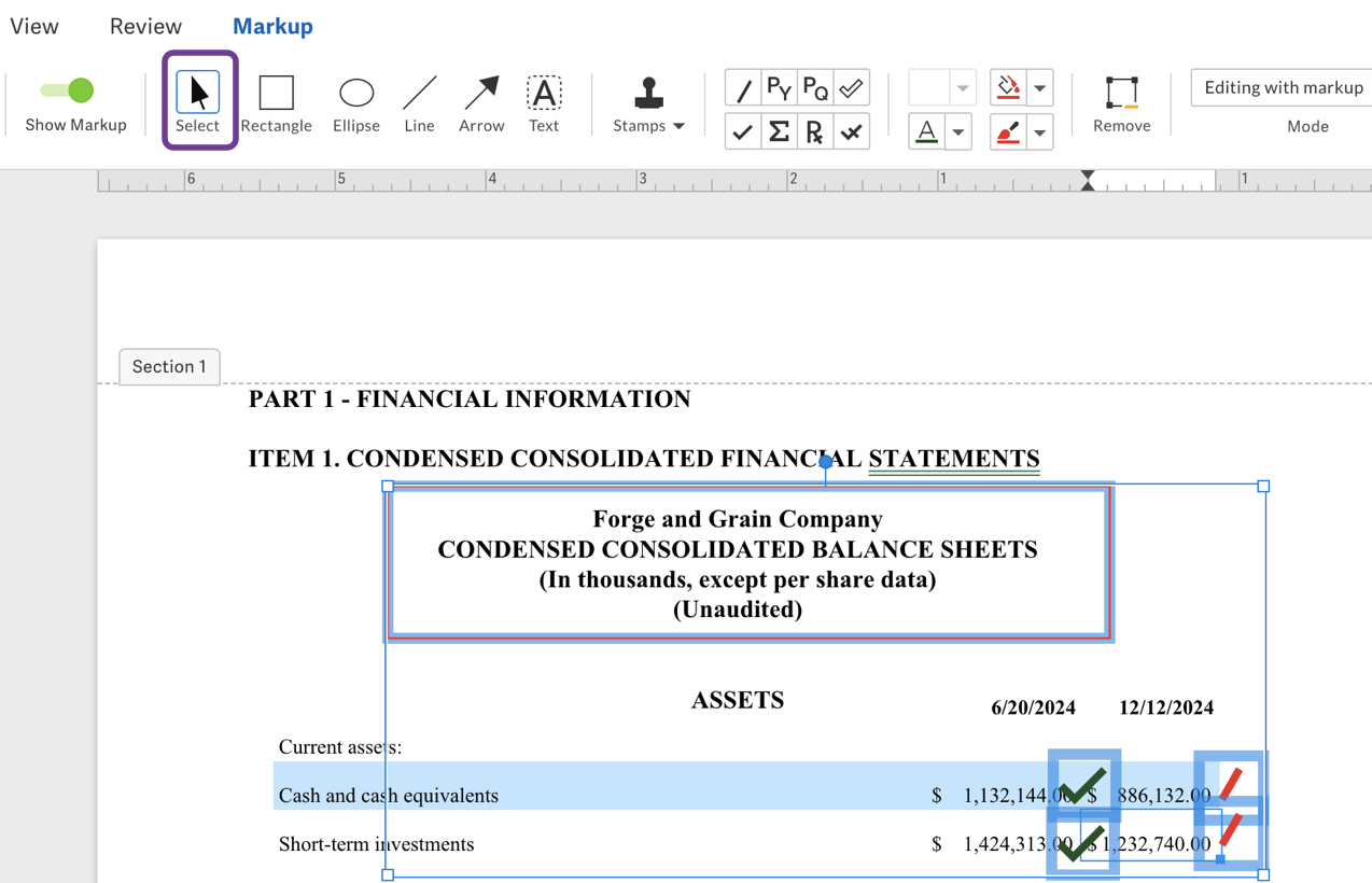 Select markup