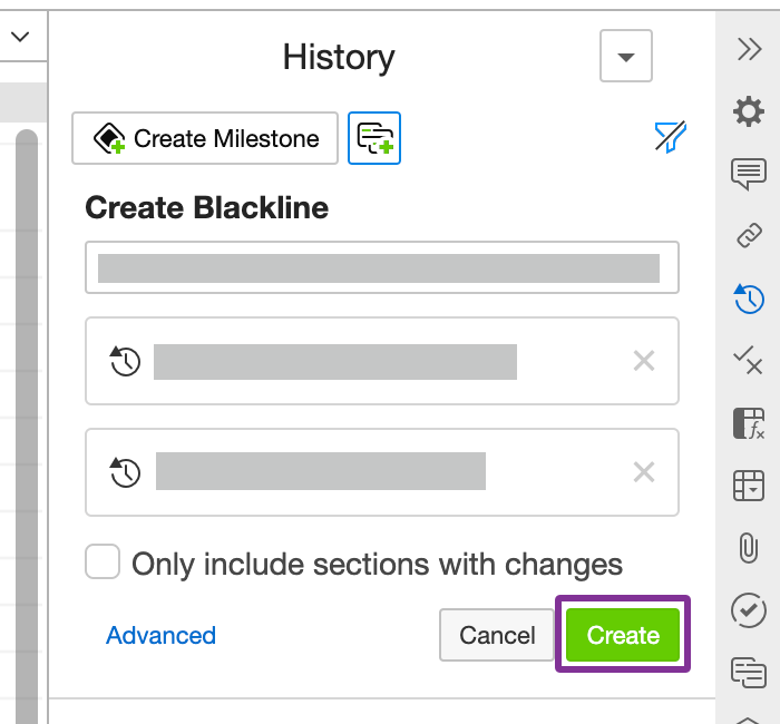 Create blackline