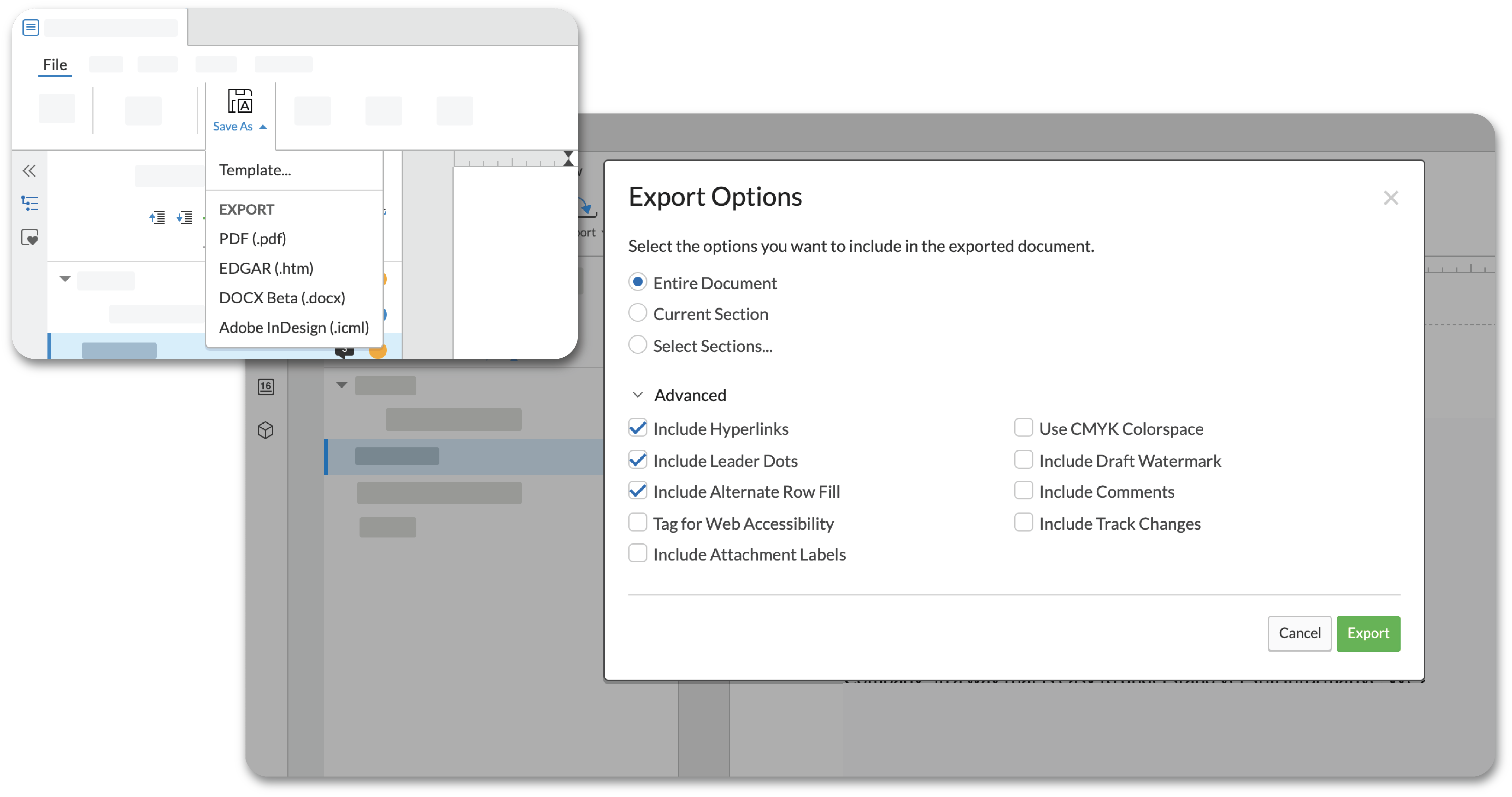 Export files