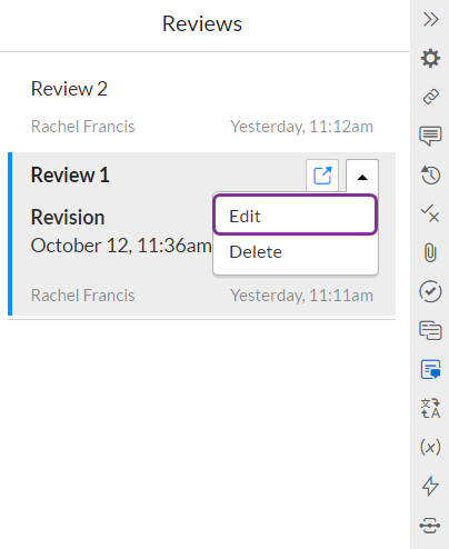 Edit or delete a review