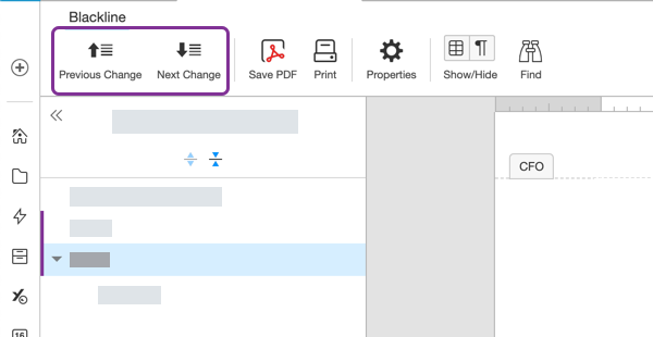 Previous and next change navigation