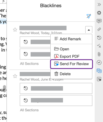 Send a blackline for review