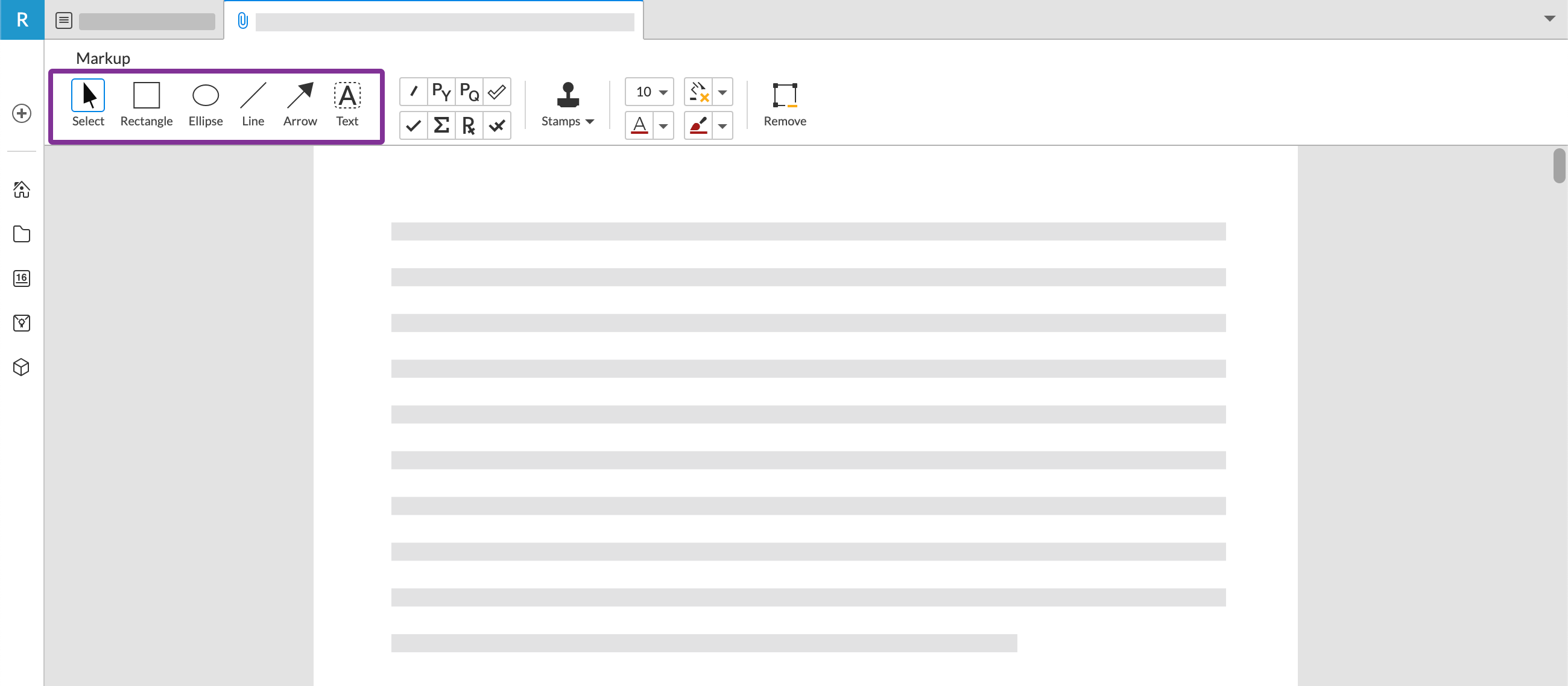 文書に追加する線や図形を選択します。