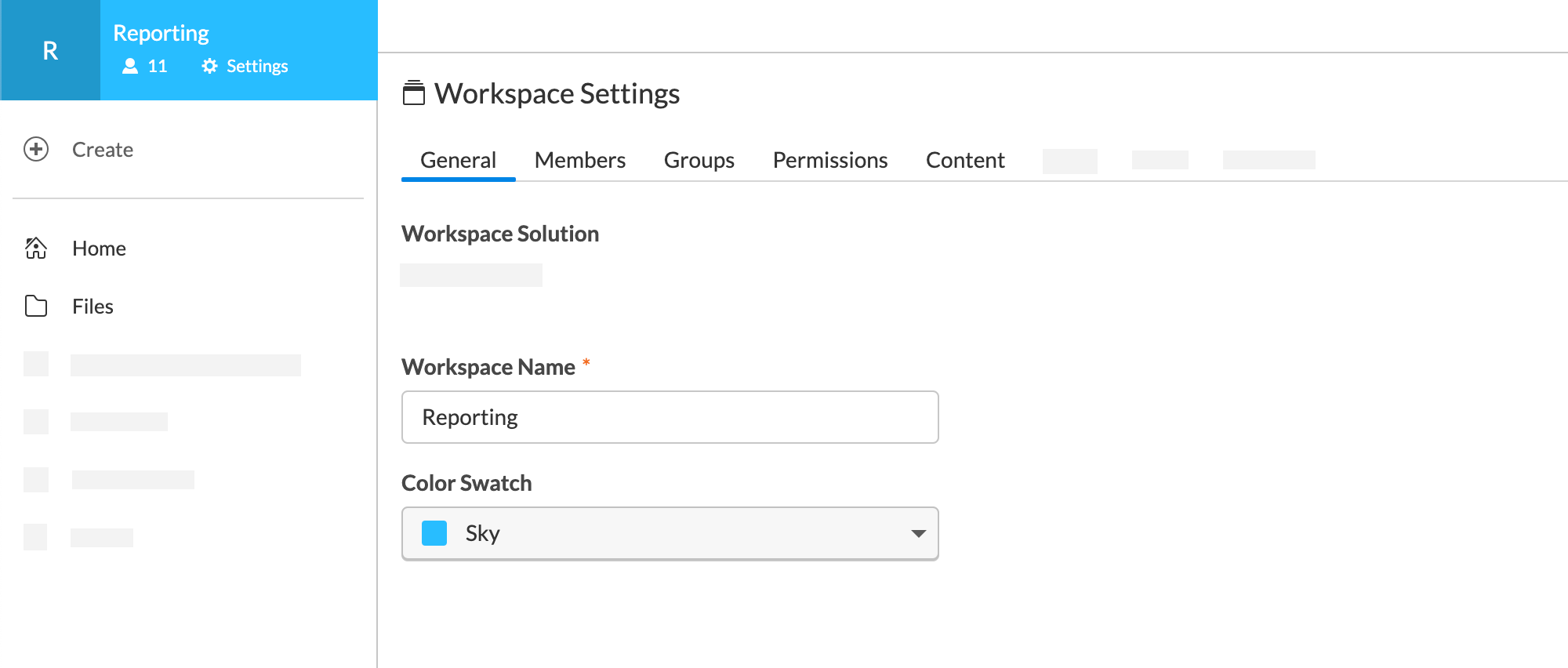 Workspae Settings