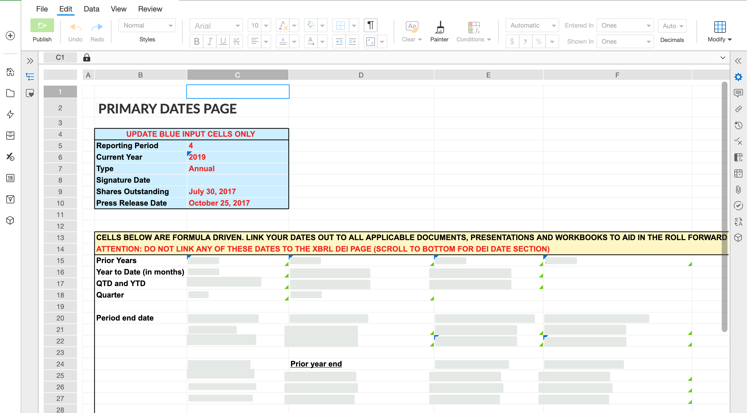 link from primary spreadsheet