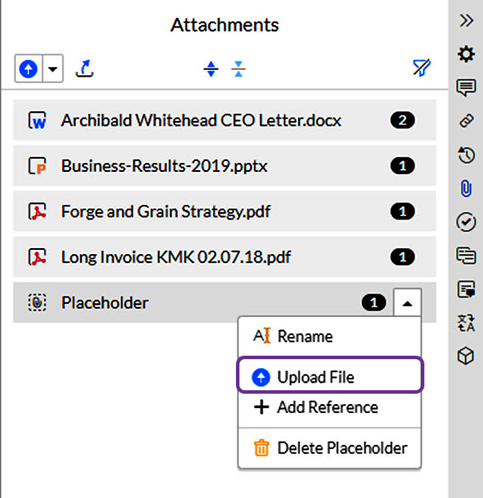 簡報中的附件 – 支援中心