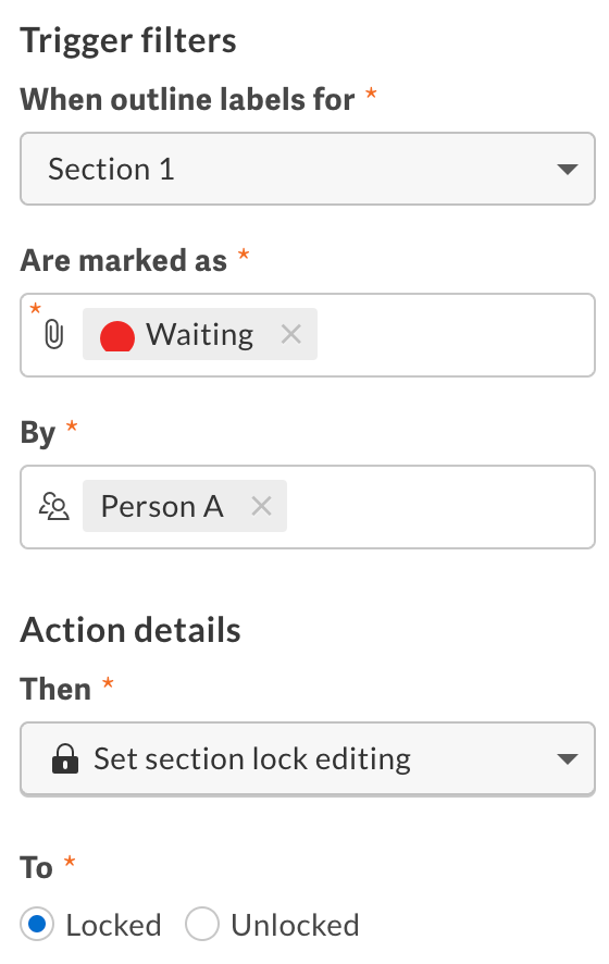 Example section lock automation