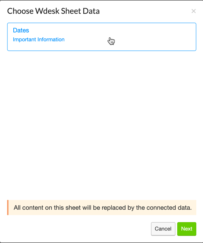 connect a sheet to a data source