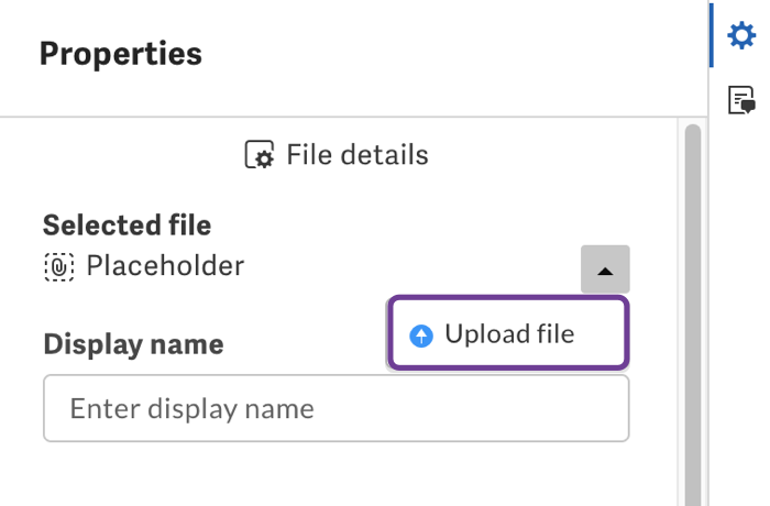 Upload to a placeholder