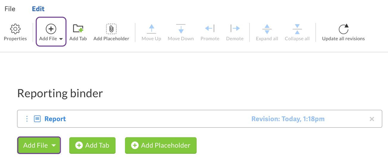 Add addtional files through Add file button