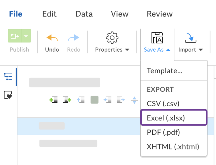 Export as Excel file