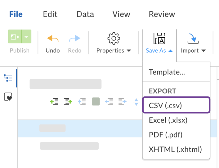 Export as CSV