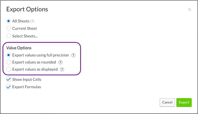 Select a value option