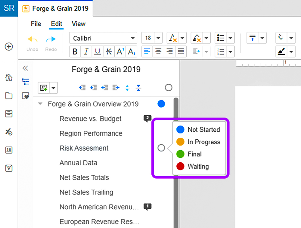 select an outline label