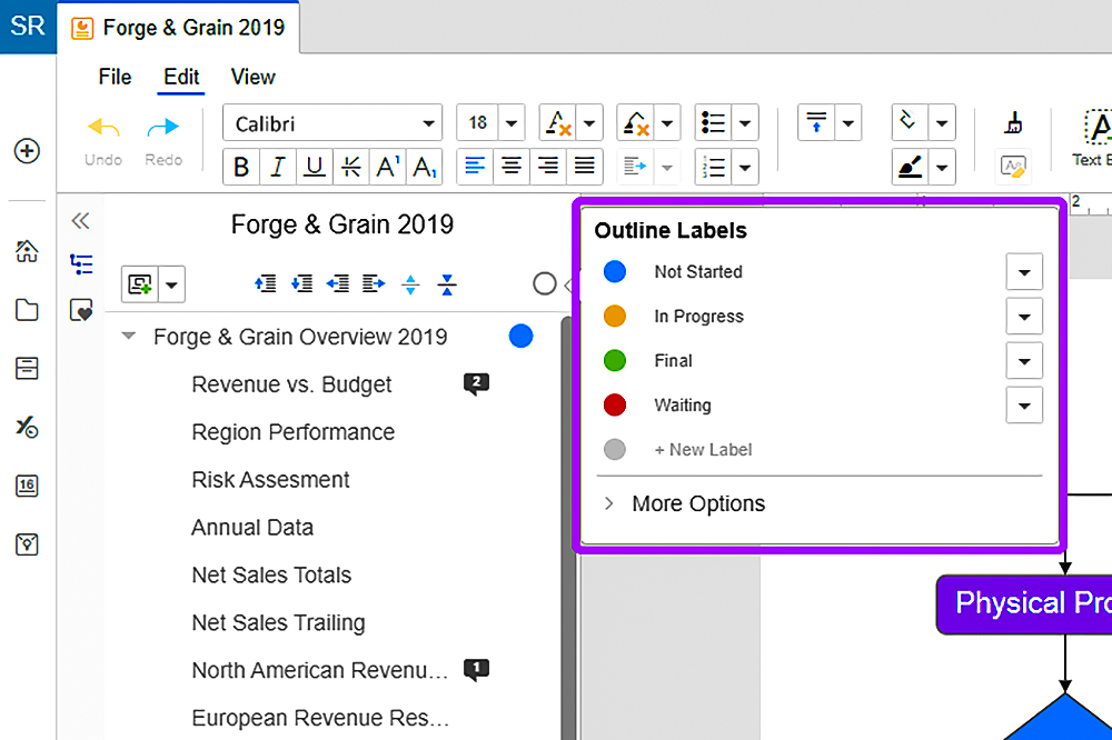 manage outline labels