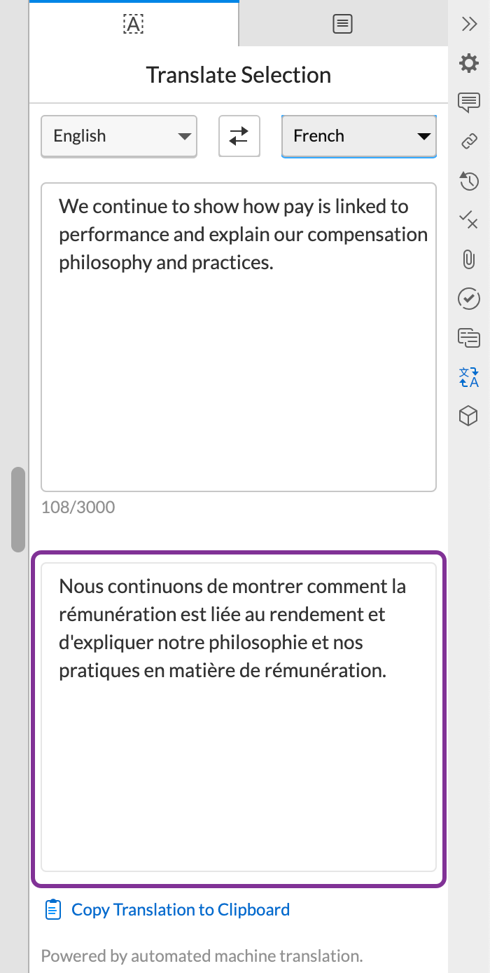 Select a language to translate to