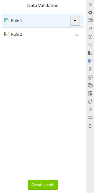 Data validation panel