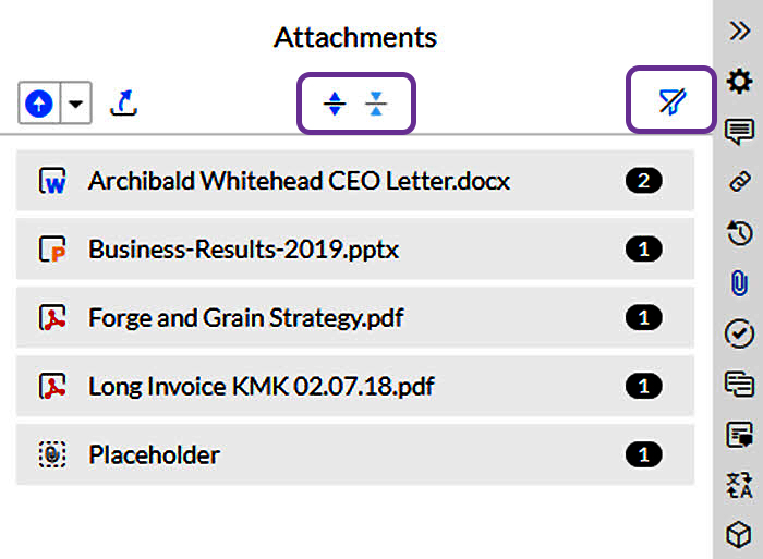 organize attachments