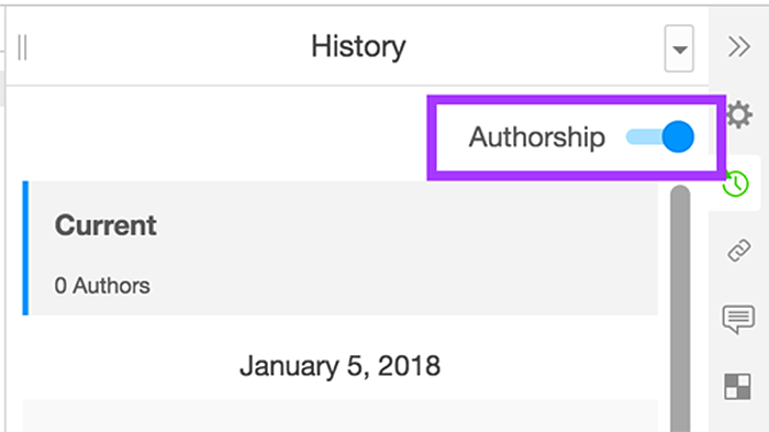The authorship toggle